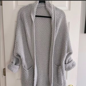 Oversized Gray Cardigan Sweater